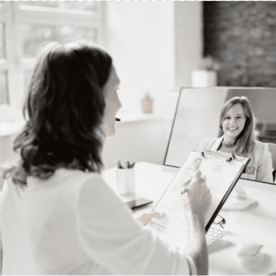 a virtual consultation between a physician and patient